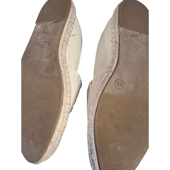 A New Day Size 8.5 Slip On Shoes Espadrille Flats Black Beige Canvas Classic - Picture 10 of 12